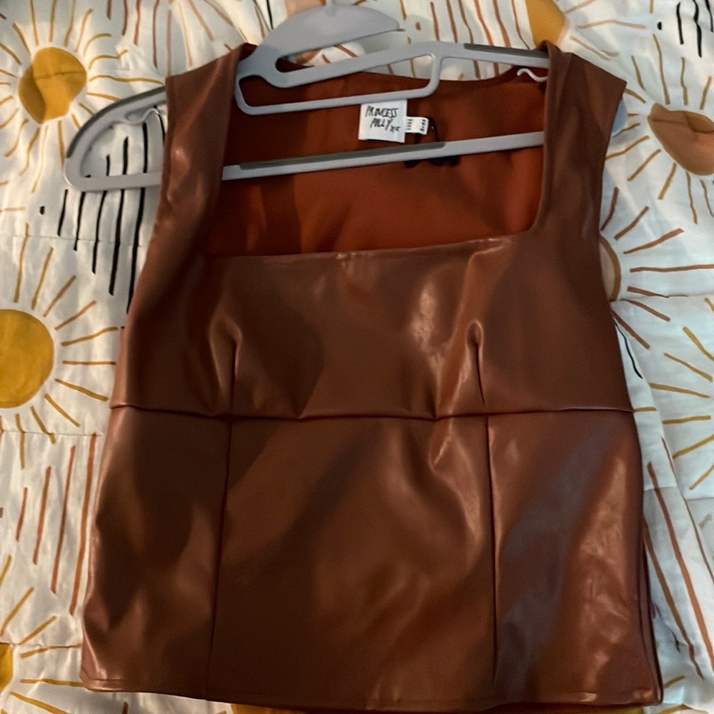 Princess Polly Brown Leather Top